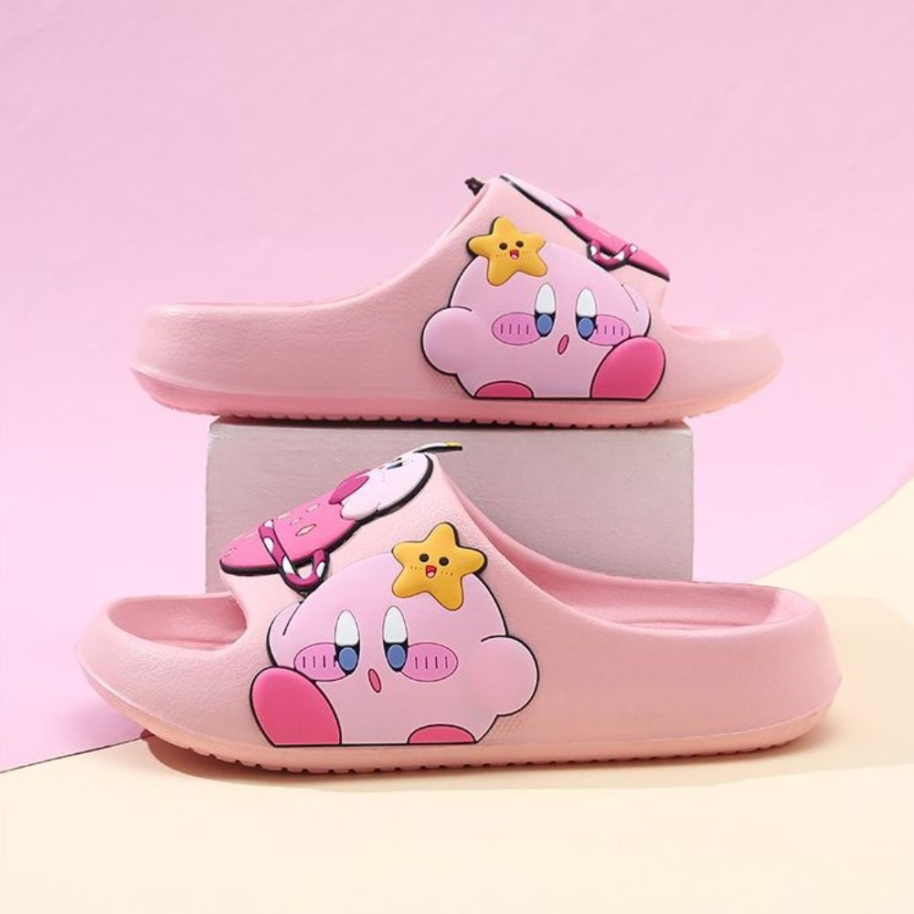 Flippers Swimming - รองเท้าแตะเด็กผู้หญิงสตาร์ คิรบี้ พื้นนุ่มกันลื่นสำหรับอาบน้ำ ป้องกันกลิ่นในบ้าน รองเท้าแตะเด็กในร่ม ของขวัญ
