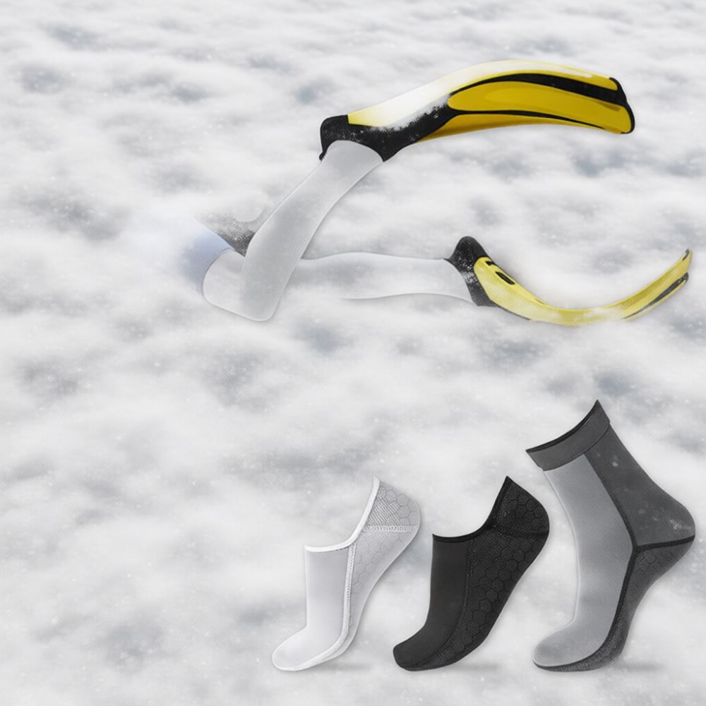 Swim Fins - ถุงเท้าดำน้ำนีโอพรีน 3 มม. สำหรับดำน้ำตื้น ว่ายน้ำ รองเท้าฟินกันน้ำ