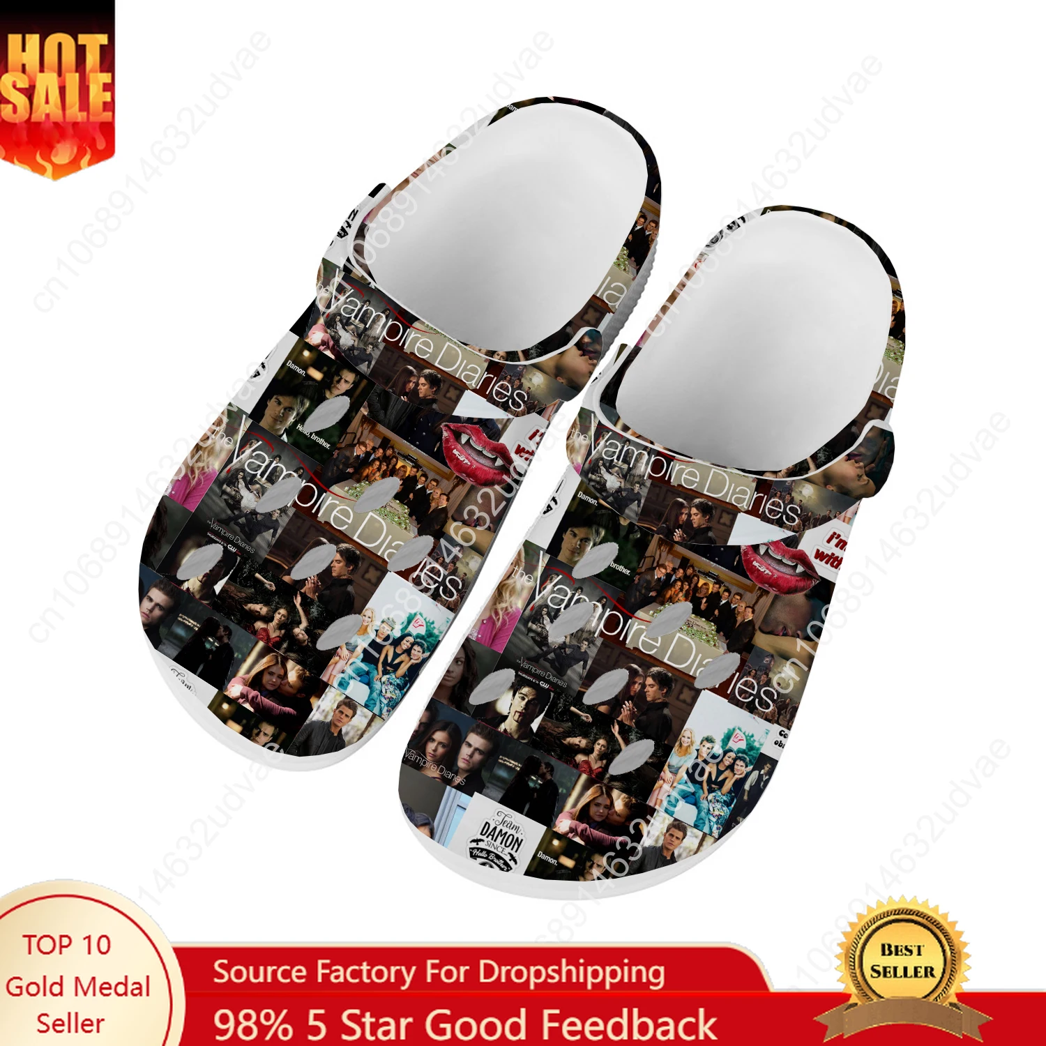 Water Shoes - รองเท้าแตะรูระบายอากาศลายแวมไพร์ สำหรับผู้ชาย ผู้หญิง วัยรุ่น สวมใส่สบาย แฟชั่น