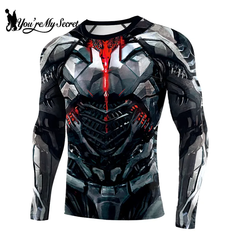 Rash Guard - เสื้อแขนยาวลำลองพิมพ์ลาย 3 มิติ ปี 2026 เสื้อรัดกล้ามเนื้อซูเปอร์ฮีโร่